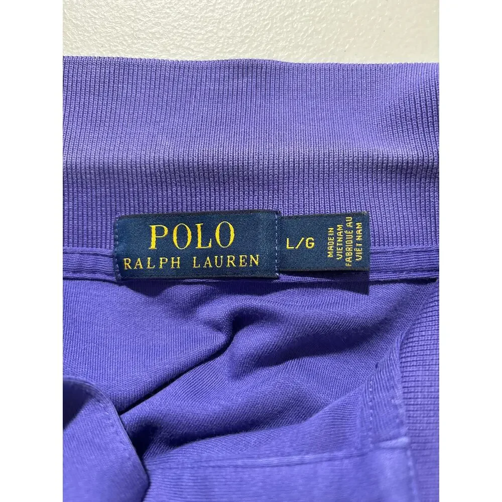 Polo Ralph Lauren Men's Size Large Purple Cotton Casual Short Sleeves Polo Shirt